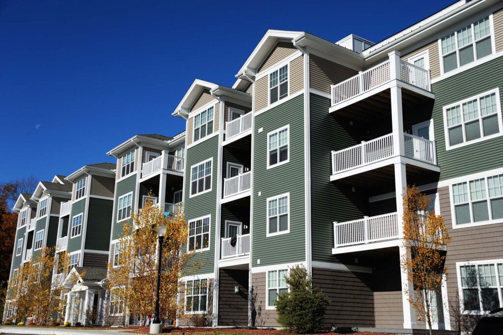 Modern multi-unit multiplex designed for walkable neighborhoods, illustrating missing middle housing.
